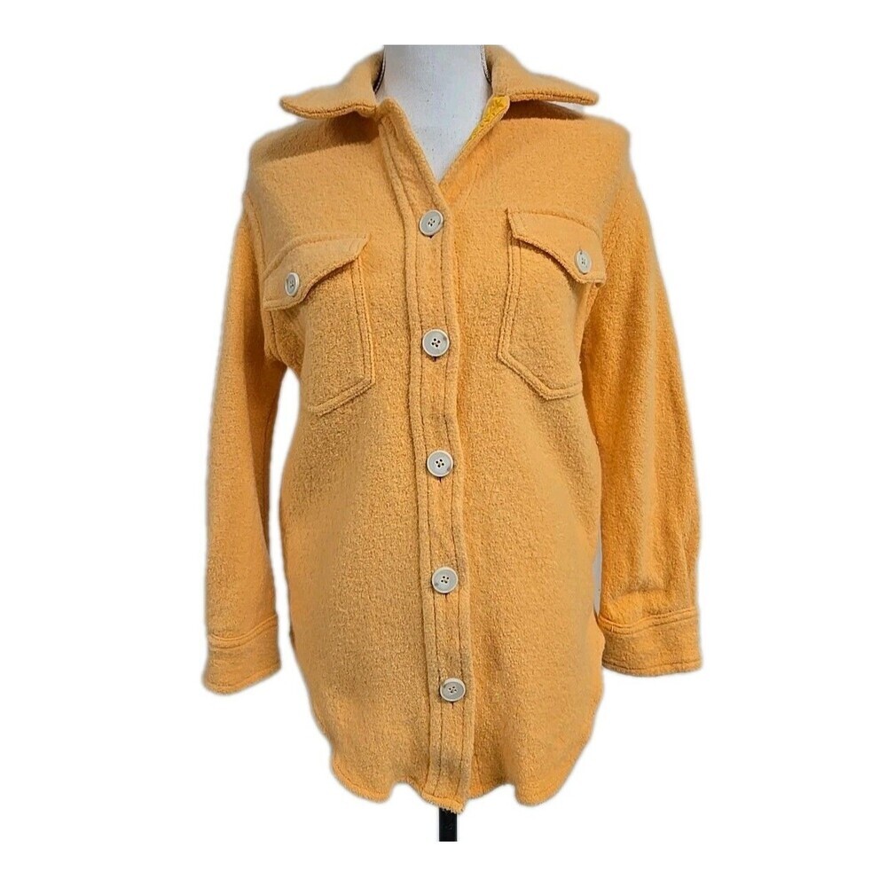 Aritzia Wilfred Free The Ganna Shirt Jacket 100% Merino Wool Yellow Women’s XS